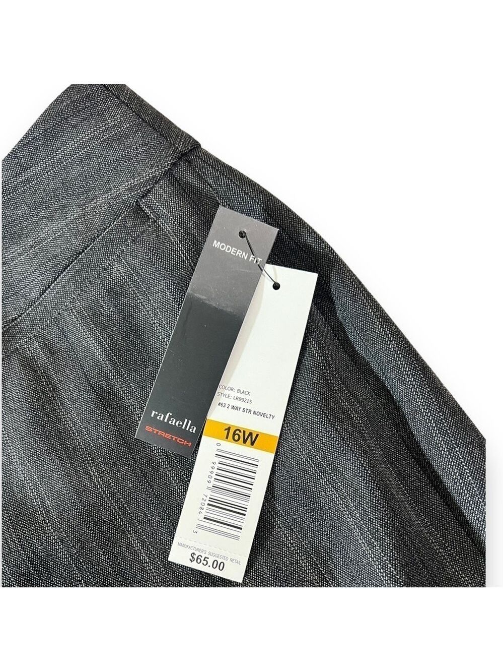 Rafaella Women’s Modern Fit Wide Leg Pants Black and Gray Pinstripe Size 16W - Picture 3 of 5